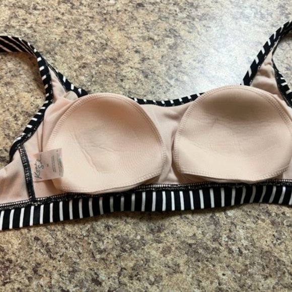 Kona Sol Bikini Top Striped Black and White - Picture 3 of 4